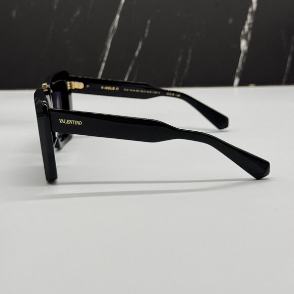 NEW VALENTINO SUNGLASSES WOMEN BLACK EYEWEAR VALENTINO V-GOLD-II VLS-161A main image 4